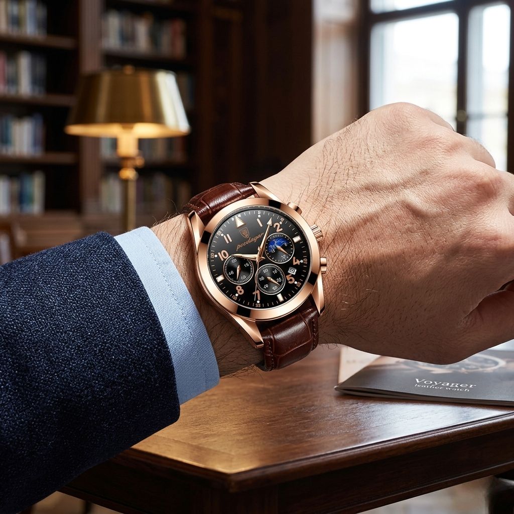 Voyager leather watch