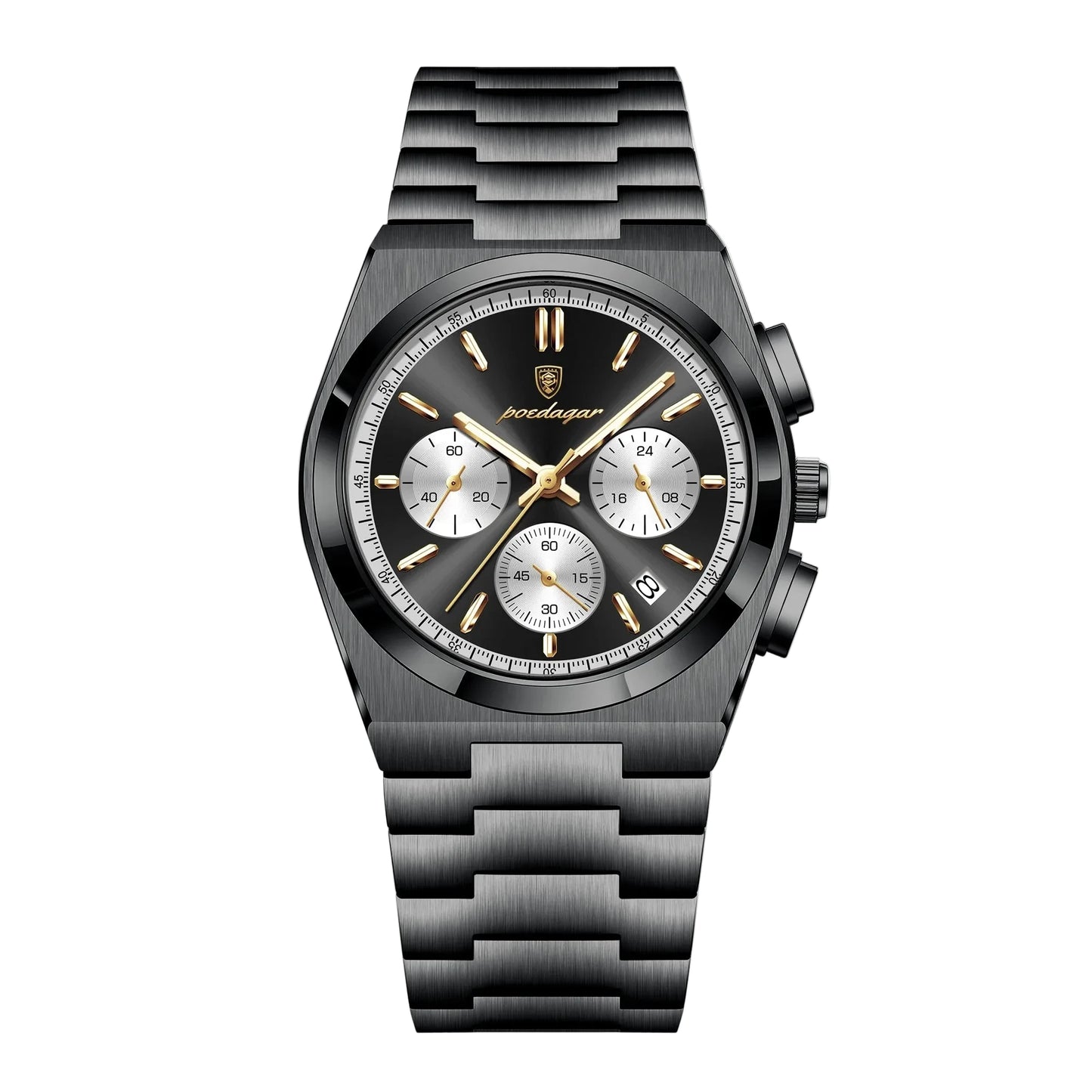 All black matte Polararc luxury chronograph watch