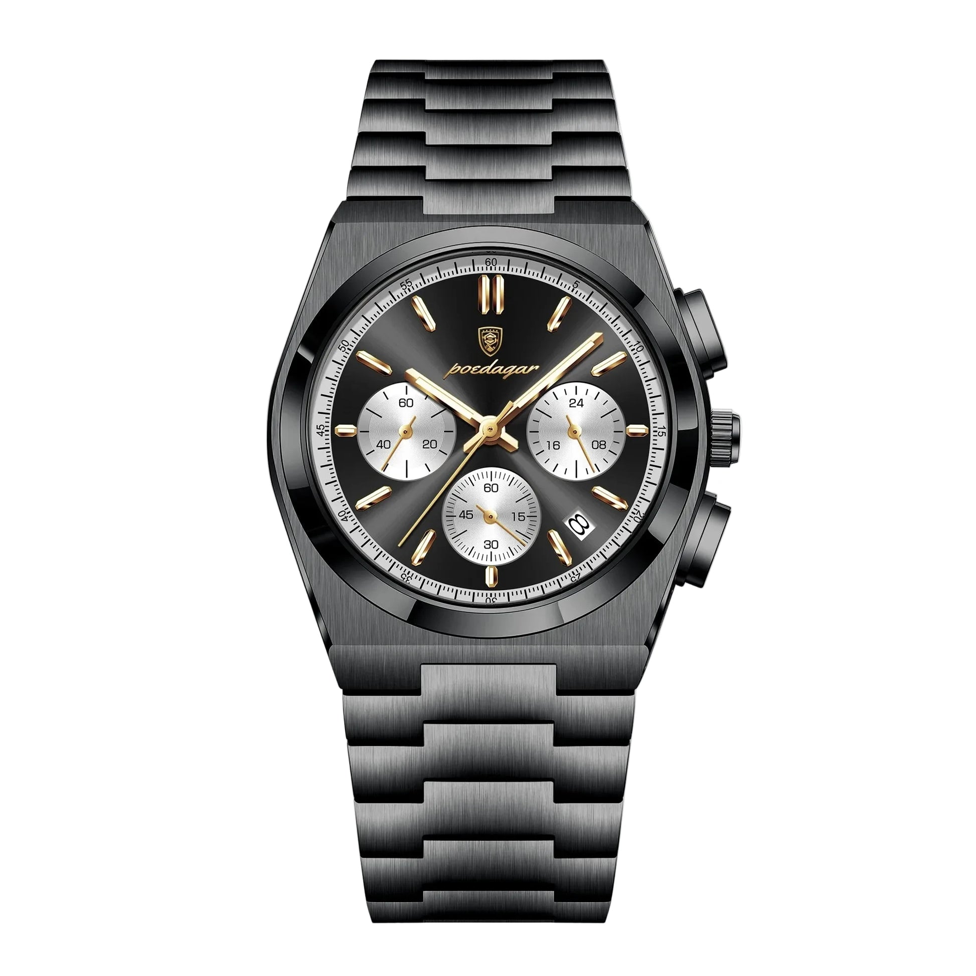All black matte Polararc luxury chronograph watch