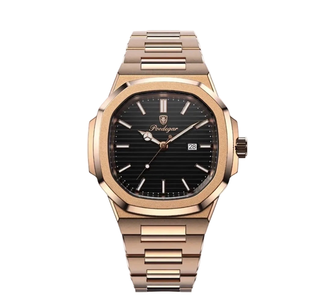 Ambra Luxury gold sport watch with black dial and date display