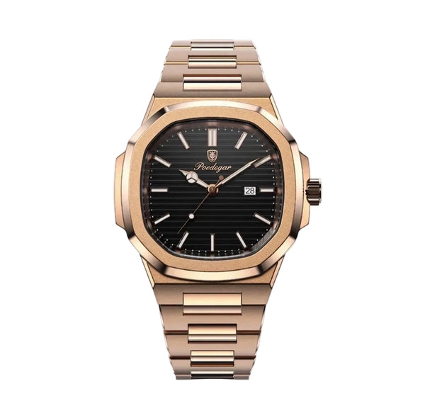 Ambra Luxury gold sport watch with black dial and date display
