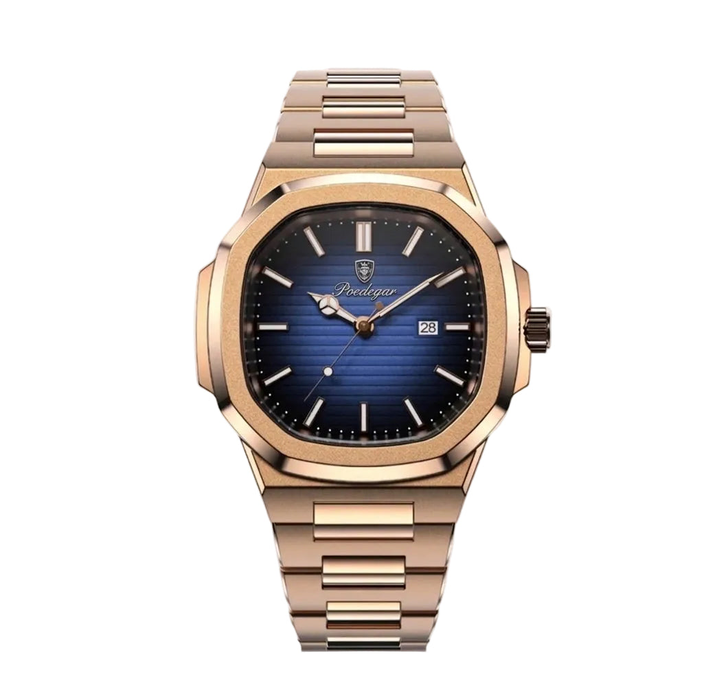 Ambra Luxury rose gold sport watch with blue dial