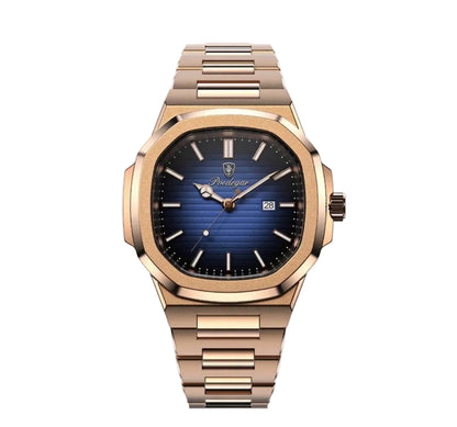 Ambra Luxury rose gold sport watch with blue dial