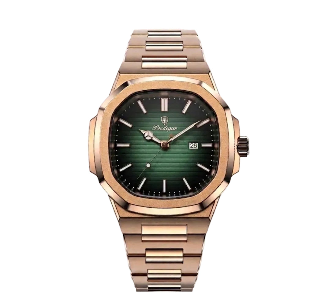 Ambra Luxury rose gold sport watch with green dial
