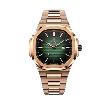 Ambra Luxury rose gold sport watch with green dial