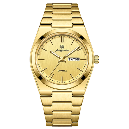 BIANCO watch with gold dial and gold steel bracelet