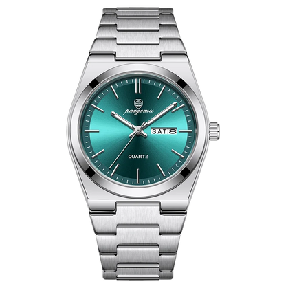 BIANCO watch with green dial and silver steel bracelet