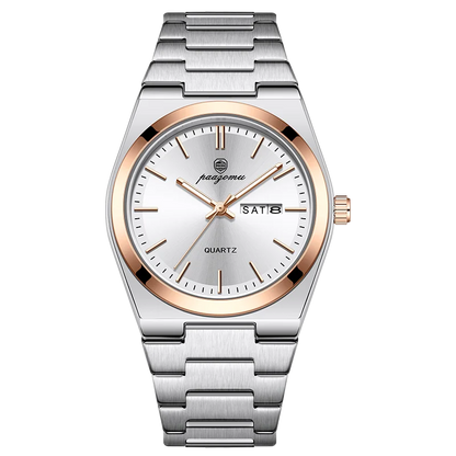 BIANCO watch with silver dial and rose gold bezel