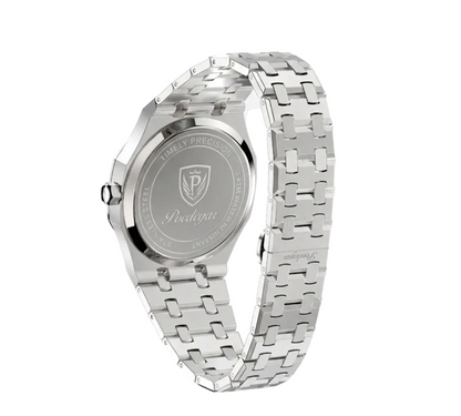 Back view of Polaris steel integrated bracelet watch