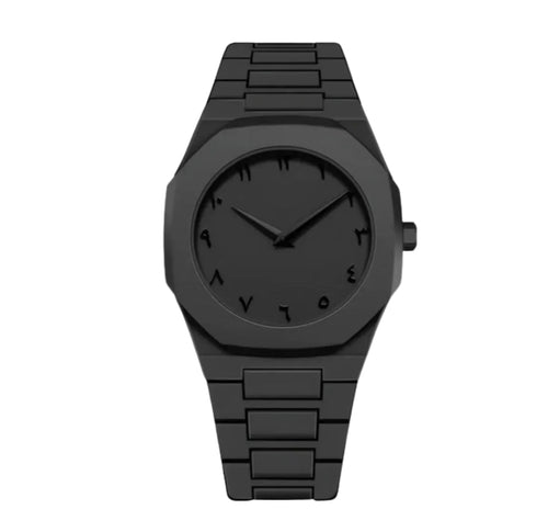 Blancier matte black arabic dial watch