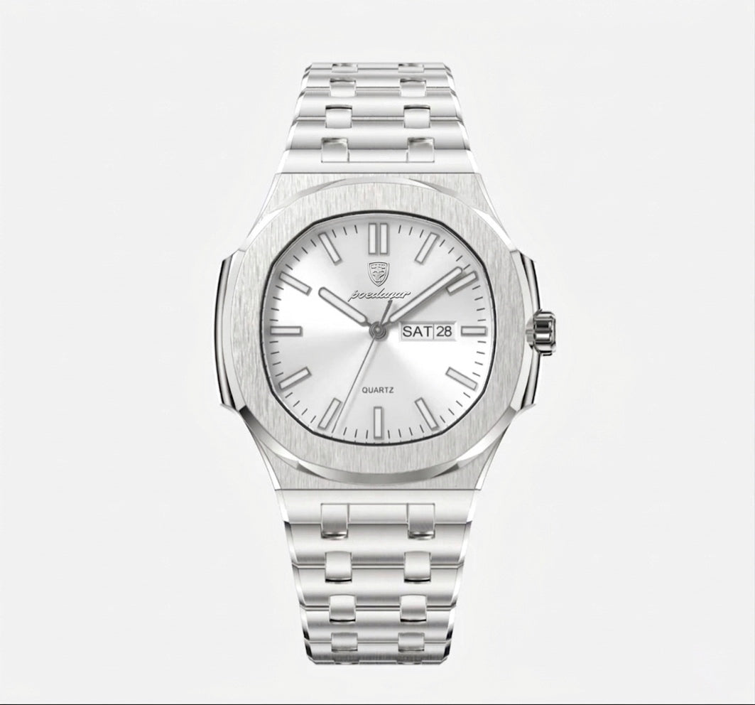 Lynx luxury watch with a white dial