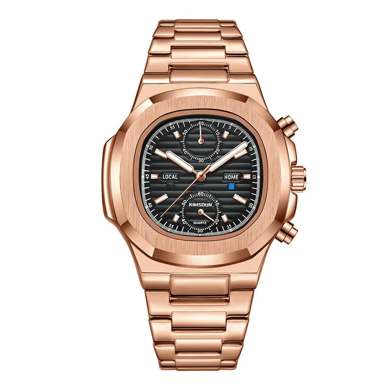Meridian Rose gold watch with black dial 