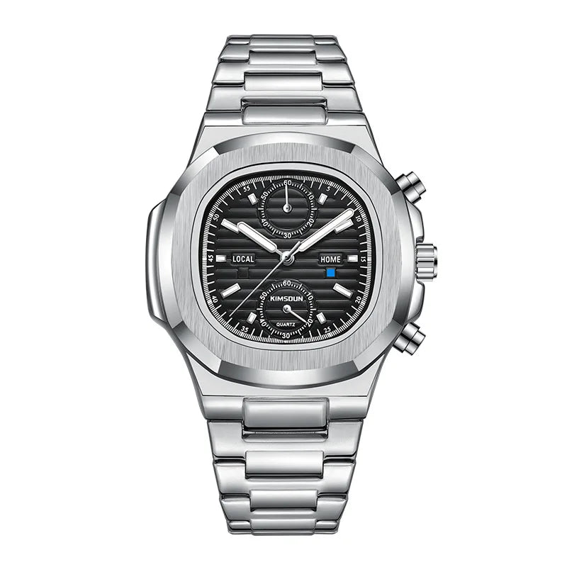 Meridian stainless steel watch with black dial 