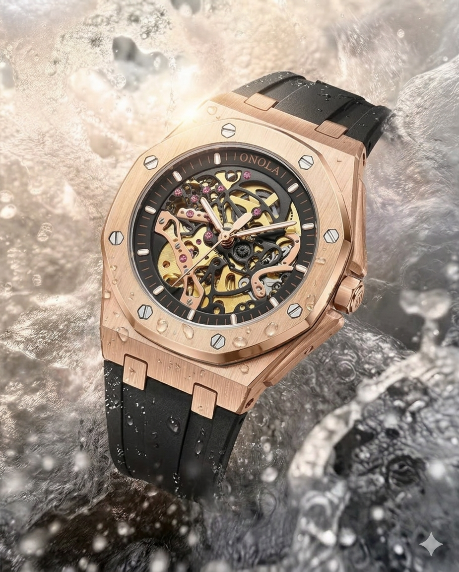 Noble Oak rose gold automatic watch