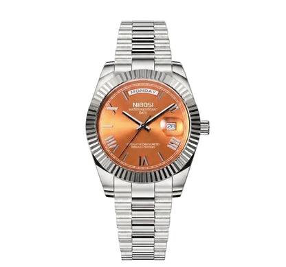 Corsa luxury watch with orange dial
