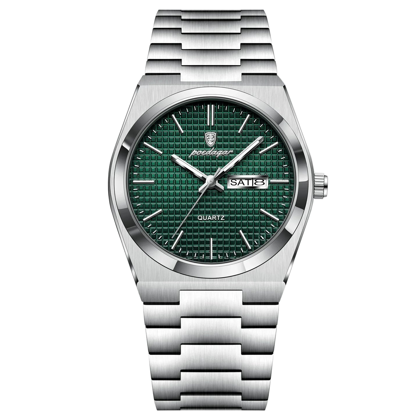 Polararc Glacial luxury quartz watch with dark green dial