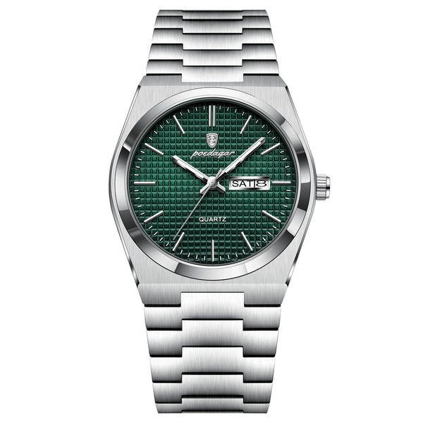 Polararc Glacial luxury quartz watch with dark green dial