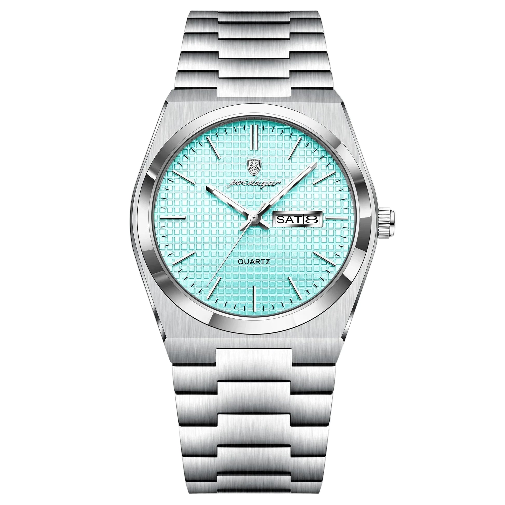 Polararc Glacial luxury quartz watch with light blue dial