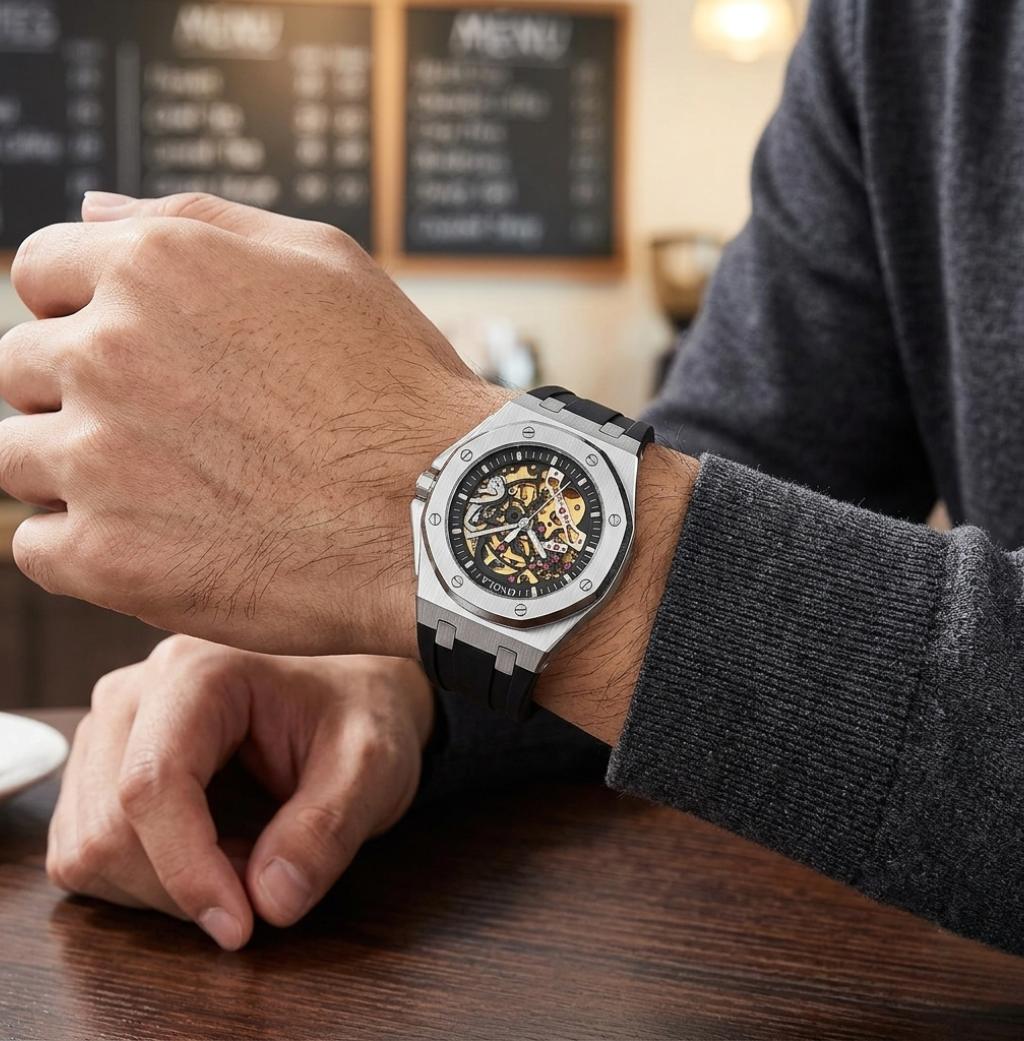 Noble Oak Gold Skeleton Watch