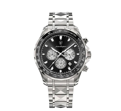 Polararc Rivale black chronograph watch with black bezel