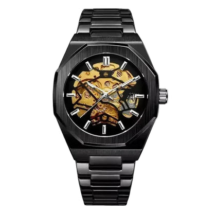 Polararc Spine Black skeleton watch