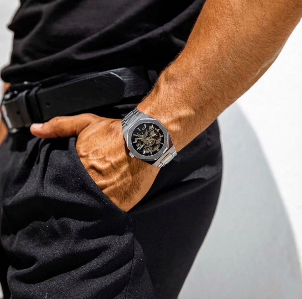 Polararc Spine Quartz Watch on man's wrist