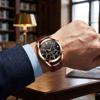 Voyager leather watch