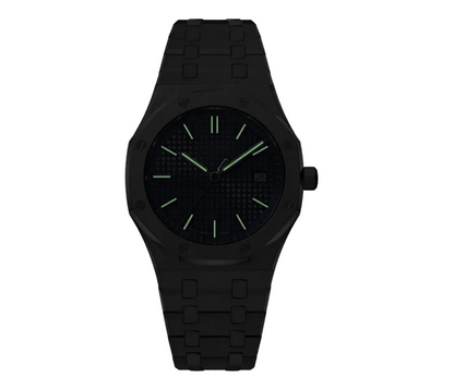 Polaris matte black integrated sports watch with green markers