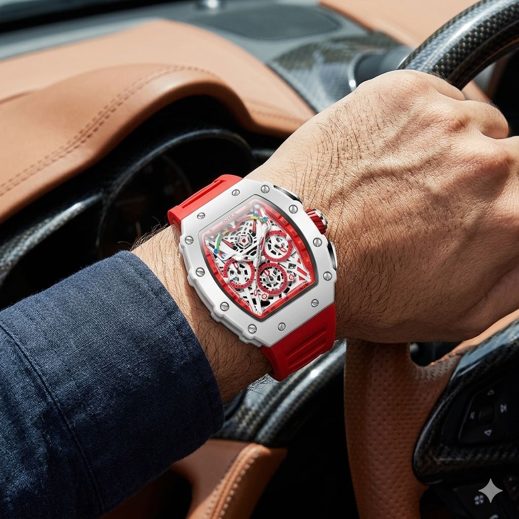 Blanc steel silicone watch