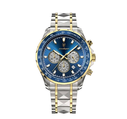 Rivale watch with blue dial and gold accents
