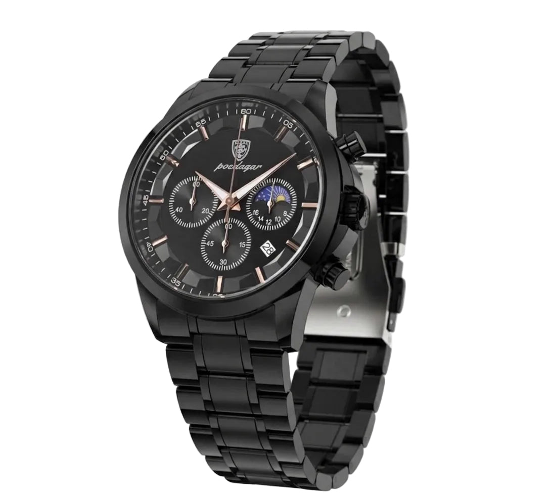 Vanta black stainless steel watch