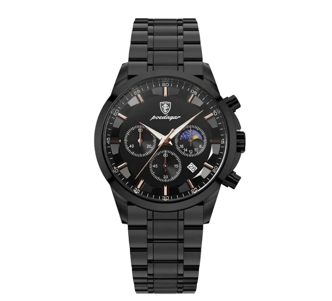 Vanta black stainless steel watch