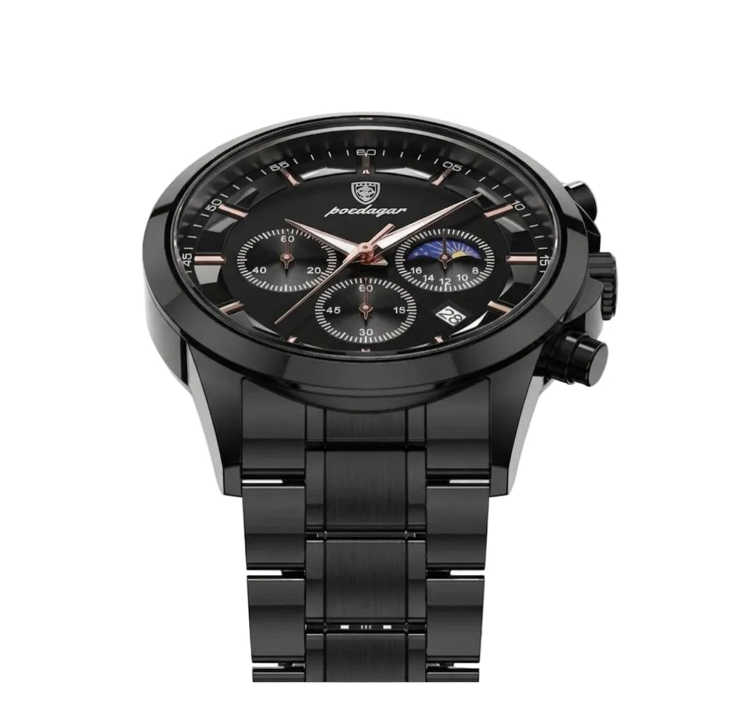 Vanta watch with black stainless steel band