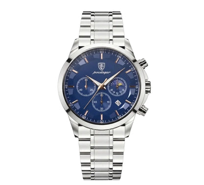 Vanta watch with blue dial and stainless steel band